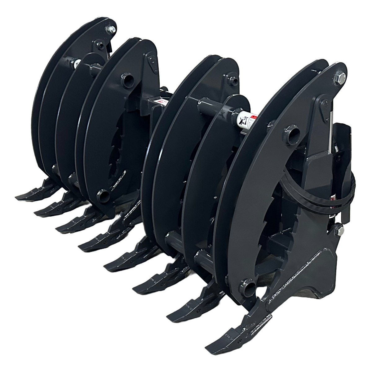 Vertical Root Rake Grapple Stout Skid Steer XHD Root Rake Clam Grapple With Dual Grapples and Ski