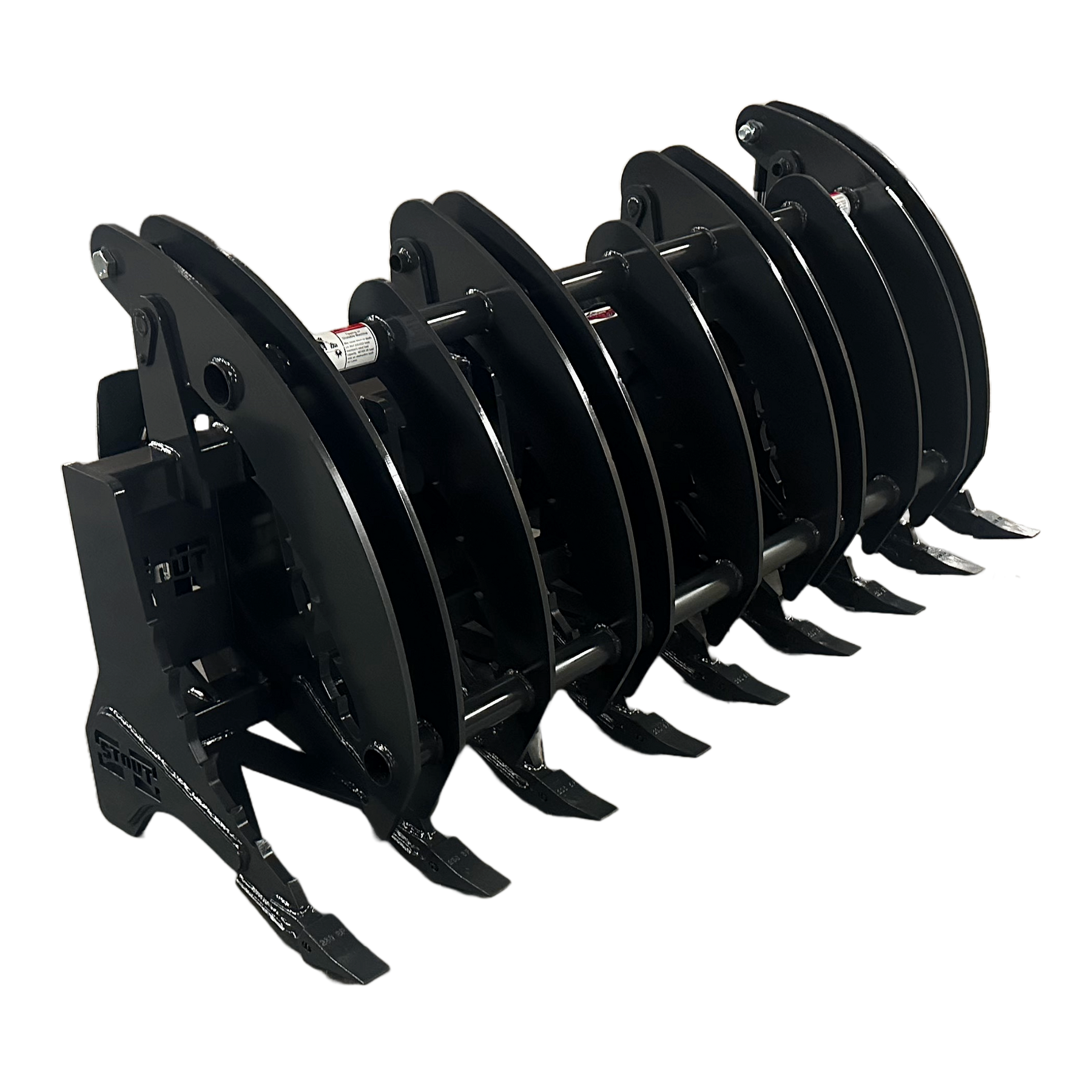 Vertical Root Rake Grapple Stout Skid Steer XHD Root Rake Clam Grapple With Single Grapple and Sk